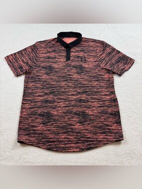 Under Armour UA iso-chil twist golf polo shirt men’s size medium black orange